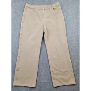 St. John Sport Pants Womens 12 Beige Straight Leg Classic Stretch